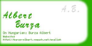 albert burza business card